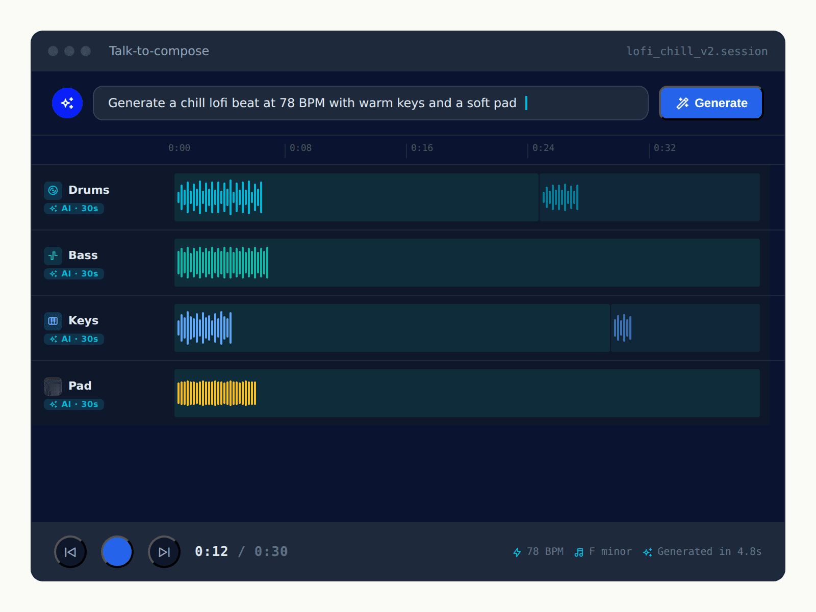 Talk-to-Compose AI Music Studio
